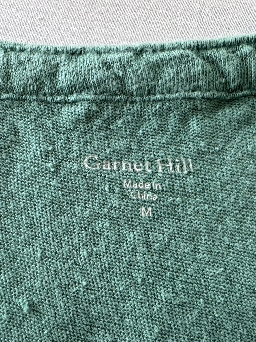 Garnet Hill Green Sleeveless Henley Tank with Lace Shoulders - Picture 3 of 5